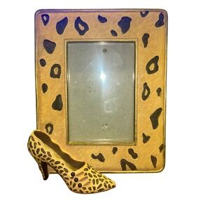 Custom Sarna Jungle‎ Beat Picture Frame 3x5 Leopard Print Hand Painted Vintage